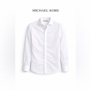 Michael Kors White Non-Iron Button-Up Dress Shirt Slim Fit